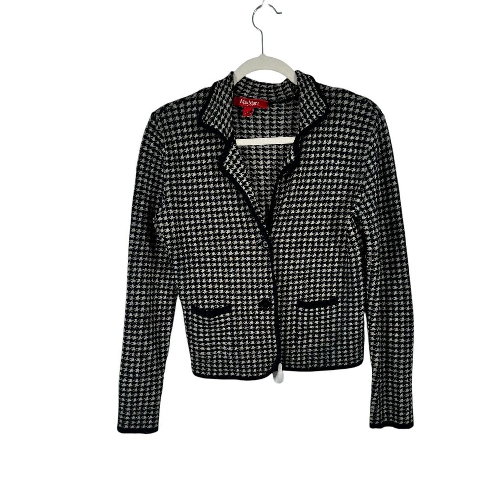 Max Mara Studio Cardigan Sweater Preppy Office Business FLAW Womens Size Large